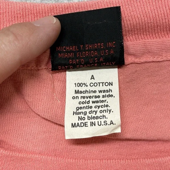 Vintage 1994 Diamond Dust Fish Coral Tee M Single Stitch USA Made Glitter Ink - Picture 4 of 10